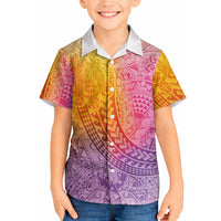 Hawaiian Turtles and Leis Hawaiian Shirt Tribal Kakau Pattern Magical Rainbow Sky LT03 - Polynesian Pride