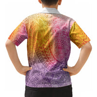 Hawaiian Turtles and Leis Hawaiian Shirt Tribal Kakau Pattern Magical Rainbow Sky LT03 - Polynesian Pride