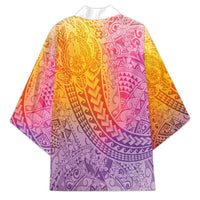 Hawaiian Turtles and Leis Kimono Tribal Kakau Pattern Magical Rainbow Sky