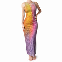 Hawaiian Turtles and Leis Tank Maxi Dress Tribal Kakau Pattern Magical Rainbow Sky LT03 Women Multicolor - Polynesian Pride