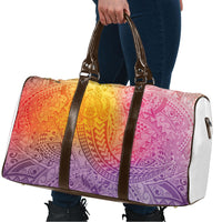Hawaiian Turtles and Leis Travel Bag Tribal Kakau Pattern Magical Rainbow Sky