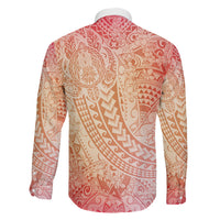 Hawaiian Turtles and Leis Family Matching Mermaid Dress and Hawaiian Shirt Tribal Kakau Pattern Peach Fuzz Color LT03 Son's Shirt Peach Fuzz - Polynesian Pride