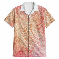 Hawaiian Turtles and Leis Hawaiian Shirt Tribal Kakau Pattern Peach Fuzz Color LT03 Peach Fuzz - Polynesian Pride