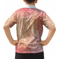 Hawaiian Turtles and Leis Hawaiian Shirt Tribal Kakau Pattern Peach Fuzz Color LT03 - Polynesian Pride