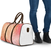 Hawaiian Turtles and Leis Travel Bag Tribal Kakau Pattern Peach Fuzz Color