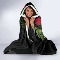 New Zealand Chameleon and Gecko Hooded Blanket Maori Silver Fern and Pohutukawa Decoration