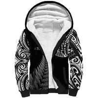 Personalised New Zealand Maori Art Tattoo and Silver Fern Sherpa Hoodie