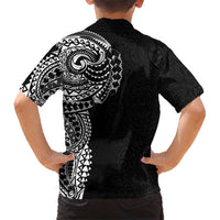 Polynesian Art Traditional Tattoo Pattern Family Matching Short Sleeve Bodycon Dress and Hawaiian Shirt