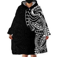 Polynesian Art Traditional Tattoo Pattern Wearable Blanket Hoodie