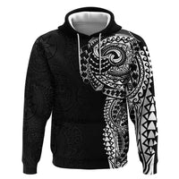 Polynesian Art Traditional Tattoo Pattern Zip Hoodie LT03 Pullover Hoodie Black - Polynesian Pride