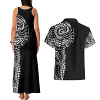Polynesian Art Traditional Tattoo Couples Matching Tank Maxi Dress and Hawaiian Shirt Simple Style
