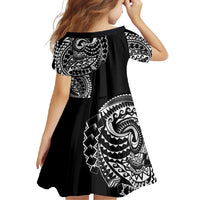 Polynesian Art Traditional Tattoo Family Matching Long Sleeve Bodycon Dress and Hawaiian Shirt Simple Style