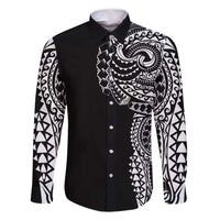 Polynesian Art Traditional Tattoo Family Matching Mermaid Dress and Hawaiian Shirt Simple Style