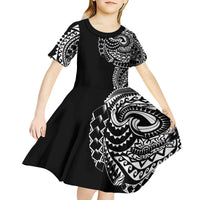 Polynesian Art Traditional Tattoo Kid Short Sleeve Dress Simple Style LT03 - Polynesian Pride