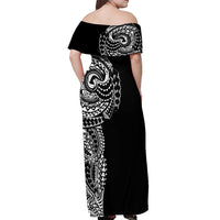 Polynesian Art Traditional Tattoo Off Shoulder Maxi Dress Simple Style LT03 - Polynesian Pride