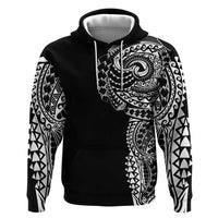 Polynesian Art Traditional Tattoo Zip Hoodie Simple Style LT03 Pullover Hoodie Black - Polynesian Pride