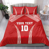 Custom Tonga Pacific Rugby 2024 Bedding Set Ngatu Tribal Pattern