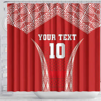 Custom Tonga Pacific Rugby 2024 Shower Curtain Ngatu Tribal Pattern