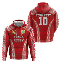 Custom Tonga Pacific Rugby 2024 Zip Hoodie Ngatu Tribal Pattern