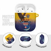 American Samoa Fautasi AirPods Case Bald Eage and Sailfish with Kakau Motifs - Polynesian Pride