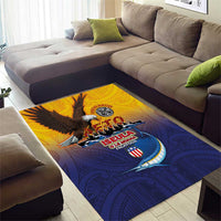 American Samoa Fautasi Area Rug Bald Eage and Sailfish with Kakau Motifs - Polynesian Pride