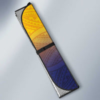 American Samoa Fautasi Auto Sun Shade Bald Eage and Sailfish with Kakau Motifs - Polynesian Pride