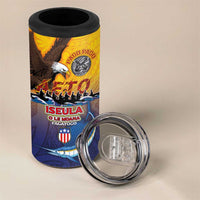 American Samoa Fautasi 4 in 1 Can Cooler Tumbler Bald Eage and Sailfish with Kakau Motifs - Polynesian Pride