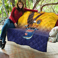 American Samoa Fautasi Quilt Bald Eage and Sailfish with Kakau Motifs LT03 - Polynesian Pride