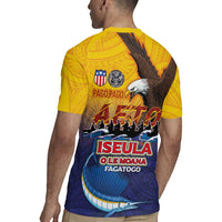 American Samoa Fautasi Rugby Jersey Bald Eage and Sailfish with Kakau Motifs - Polynesian Pride