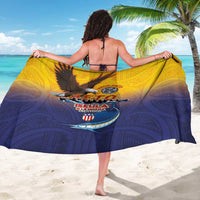 American Samoa Fautasi Sarong Bald Eage and Sailfish with Kakau Motifs LT03 - Polynesian Pride