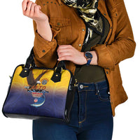 American Samoa Fautasi Shoulder Handbag Bald Eage and Sailfish with Kakau Motifs - Polynesian Pride