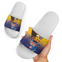 American Samoa Fautasi Slide Sandals Bald Eage and Sailfish with Kakau Motifs - Polynesian Pride