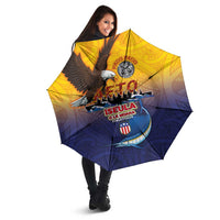 American Samoa Fautasi Umbrella Bald Eage and Sailfish with Kakau Motifs LT03 - Polynesian Pride