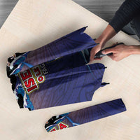 American Samoa Fautasi Umbrella Bald Eage and Sailfish with Kakau Motifs LT03 - Polynesian Pride
