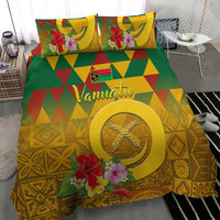 Melanesian Vanuatu Bedding Set With Tapa Tribal Pattern and Triangle Geometric Tricolor - Polynesian Pride