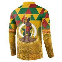 Melanesian Vanuatu Button Sweatshirt With Tapa Tribal Pattern and Triangle Geometric Tricolor - Polynesian Pride