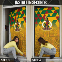 Melanesian Vanuatu Door Cover With Tapa Tribal Pattern and Triangle Geometric Tricolor - Polynesian Pride