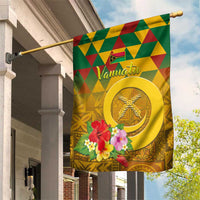 Melanesian Vanuatu Garden Flag With Tapa Tribal Pattern and Triangle Geometric Tricolor - Polynesian Pride