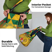 Melanesian Vanuatu Grocery Bag With Tapa Tribal Pattern and Triangle Geometric Tricolor - Polynesian Pride