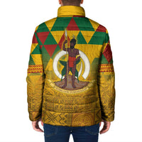 Melanesian Vanuatu Padded Jacket With Tapa Tribal Pattern and Triangle Geometric Tricolor - Polynesian Pride