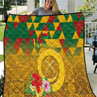 Melanesian Vanuatu Quilt With Tapa Tribal Pattern and Triangle Geometric Tricolor - Polynesian Pride