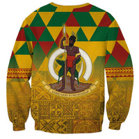 Melanesian Vanuatu Sweatshirt With Tapa Tribal Pattern and Triangle Geometric Tricolor - Polynesian Pride