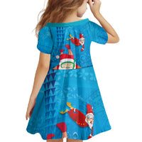 Hawaiian Santa Claus Snorkeling Family Matching Summer Maxi Dress and Hawaiian Shirt Kakau and Polynesian Pattern LT03 - Polynesian Pride