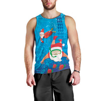 Hawaiian Santa Claus Snorkeling Men Tank Top Kakau and Polynesian Pattern