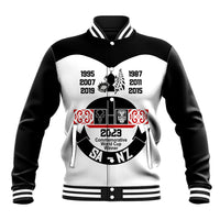South Africa and New Zealand Baseball Jacket Champion History Go Final 2023 Vintage Style LT03 Unisex White - Polynesian Pride