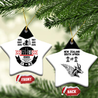 South Africa and New Zealand Ceramic Ornament Champion History Go Final 2023 Vintage Style LT03 Star White - Polynesian Pride