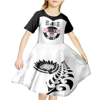 South Africa and New Zealand Kid Short Sleeve Dress Champion History Go Final 2023 Vintage Style LT03 - Polynesian Pride