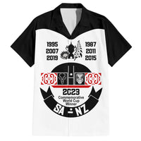 Personalised South Africa and New Zealand Family Matching Tank Maxi Dress and Hawaiian Shirt Champion History Go Final 2023 Vintage Style LT03 Dad's Shirt - Short Sleeve White - Polynesian Pride