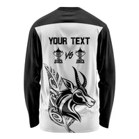 Personalised South Africa and New Zealand Long Sleeve Shirt Champion History Go Final 2023 Vintage Style LT03 - Polynesian Pride