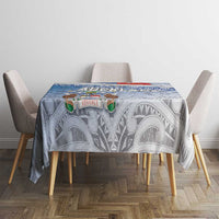 New Zealand Auckland Tablecloth Auckland's Flag and Coat of Arms - Koru Art Maori Pattern